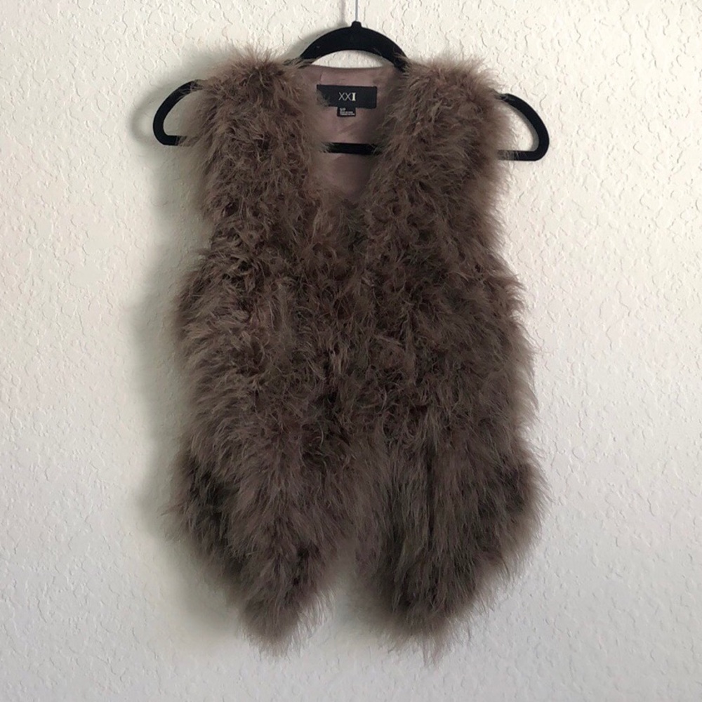 Faux Fur Feather Vest